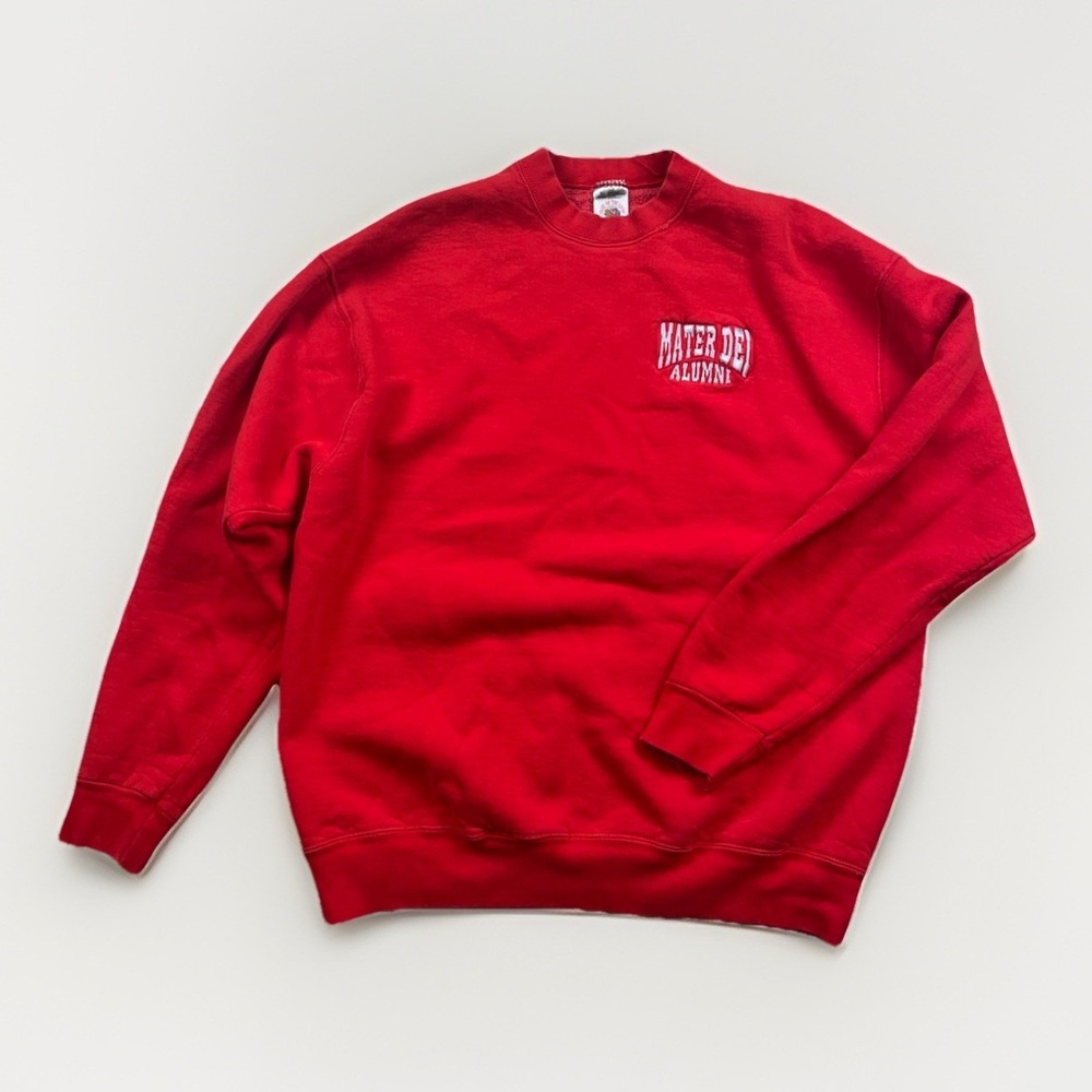 Vintage Mater Dei Alumni Sweatshirt Men's Size XL Red Embroidered Pullover FOTL